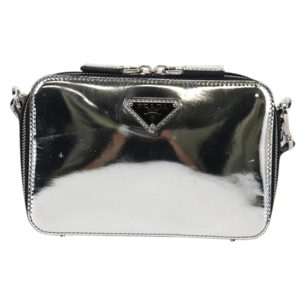 Prada Leather Shoulder Bag Silver